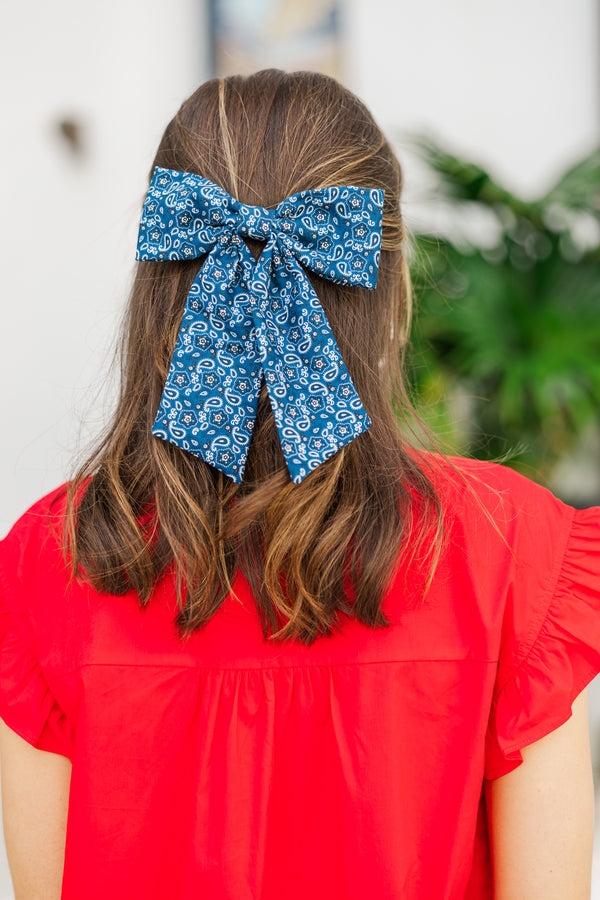 Bohemian Gemme: Navy Bandana Hair Bow
