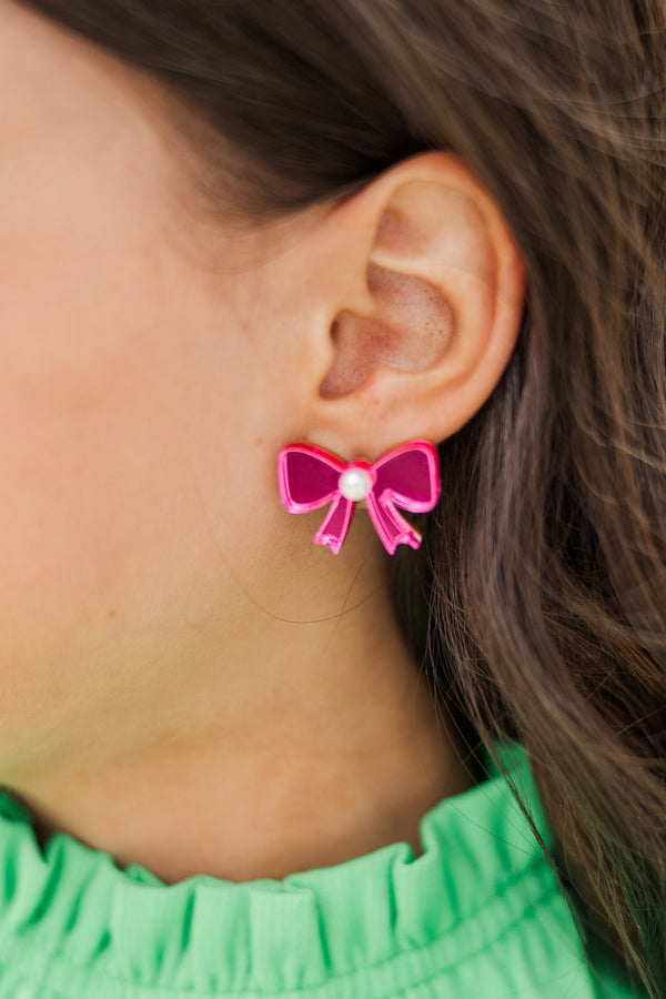 Bohemian Gemme: Pretty Little Thing Pink Bow Studs