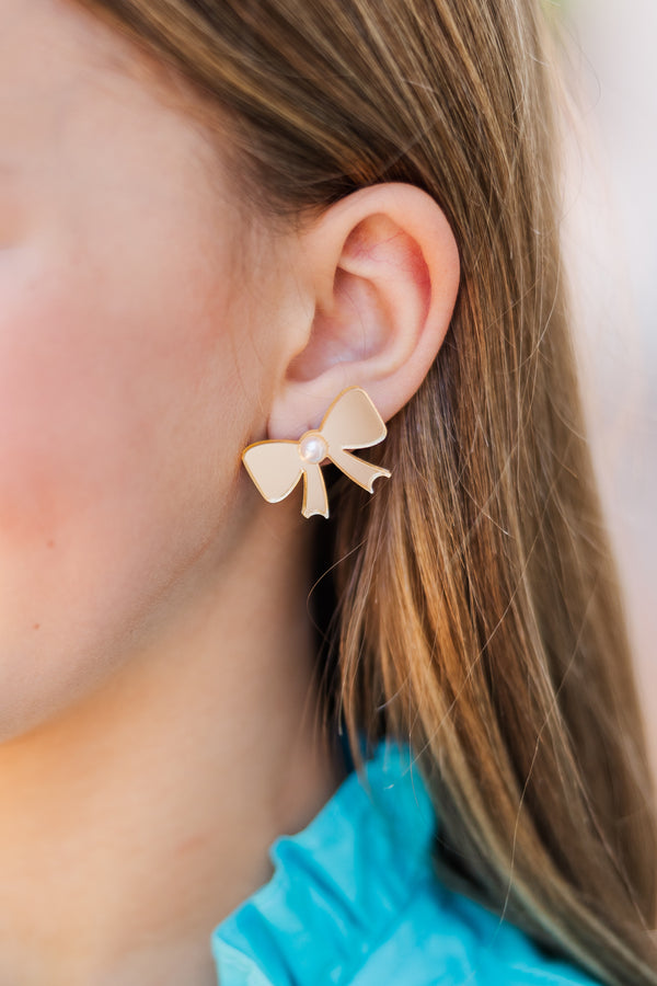 girls earrings, tween earrings, bow earrings, boutique accessories