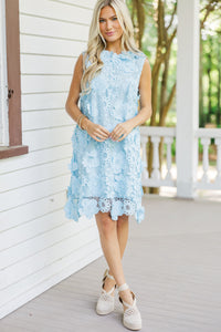 J. Marie: All For You Light Blue Lace Dress