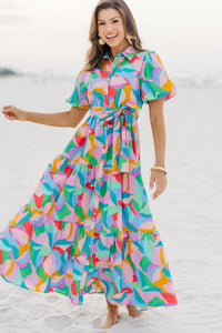 Wait For Daylight Pink Abstract Maxi Dress Shop the Mint