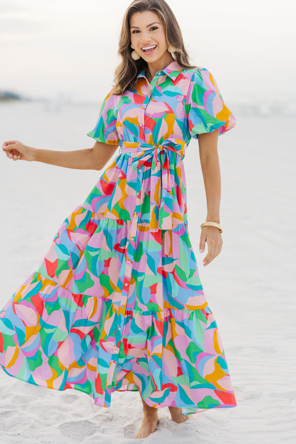 Wait For Daylight Pink Abstract Maxi Dress Shop the Mint Wait For Daylight Pink Abstract Maxi Dress Shop the Mint
