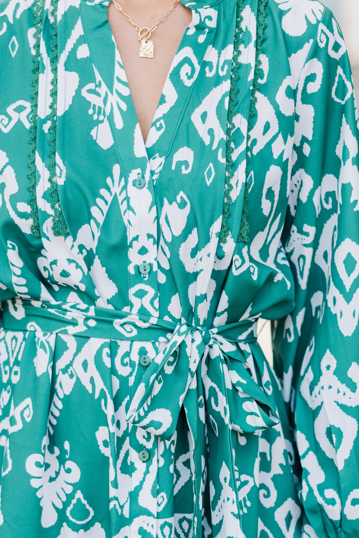 From The Start Forest Green Abstract Dress – Shop the Mint