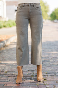 KanCan: Take A Guess Mocha Brown Crop Jeans