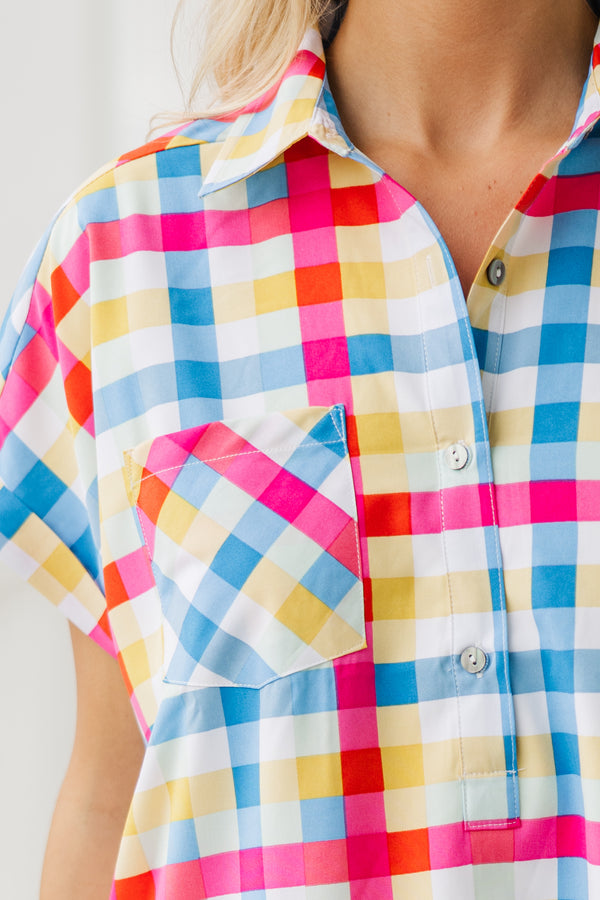 That's It Pink and Blue Plaid Dress Shop the Mint That's It Pink and Blue Plaid Dress Shop the Mint