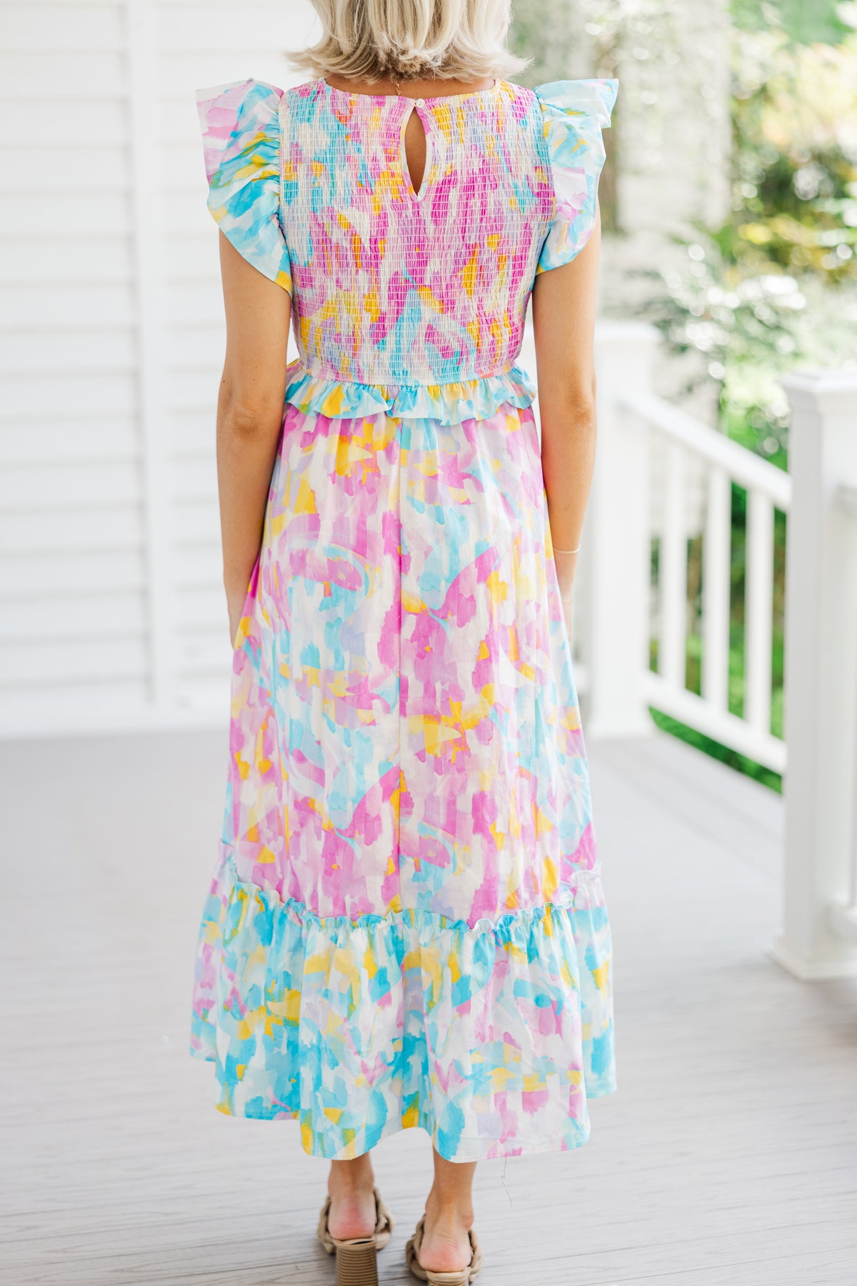 Face The Day Pink Abstract Maxi Dress – Shop the Mint