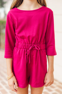 Girls: The Poolside Burgundy Red Romper