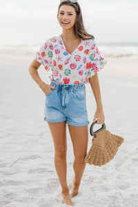 Down By The Sea Ivory White Printed Top