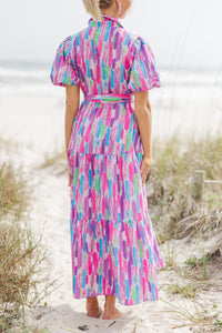 Wait For Daylight Purple Abstract Maxi Dress