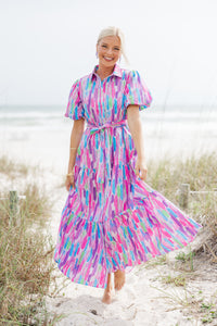 Wait For Daylight Purple Abstract Maxi Dress