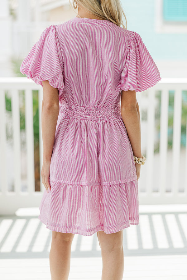 It's A Love Story Red Striped Dress