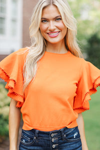 My Kind Of Love Orange Pompom Sweater