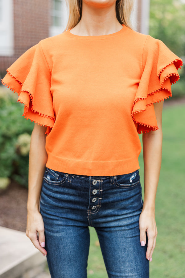 My Kind Of Love Orange Pompom Sweater