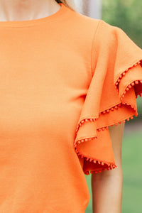 My Kind Of Love Orange Pompom Sweater