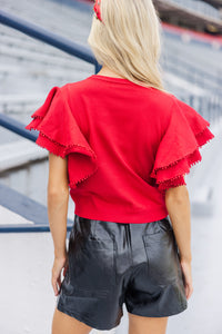 My Kind Of Love Red Pompom Sweater