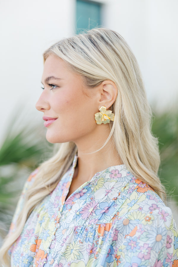 Treasure Jewels: Now Is The Time Gold Earrings