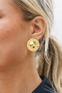 gold earrings, gold studs, boutique accessories