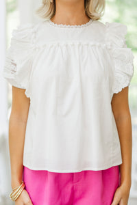 Give Us Joy White Lace Blouse