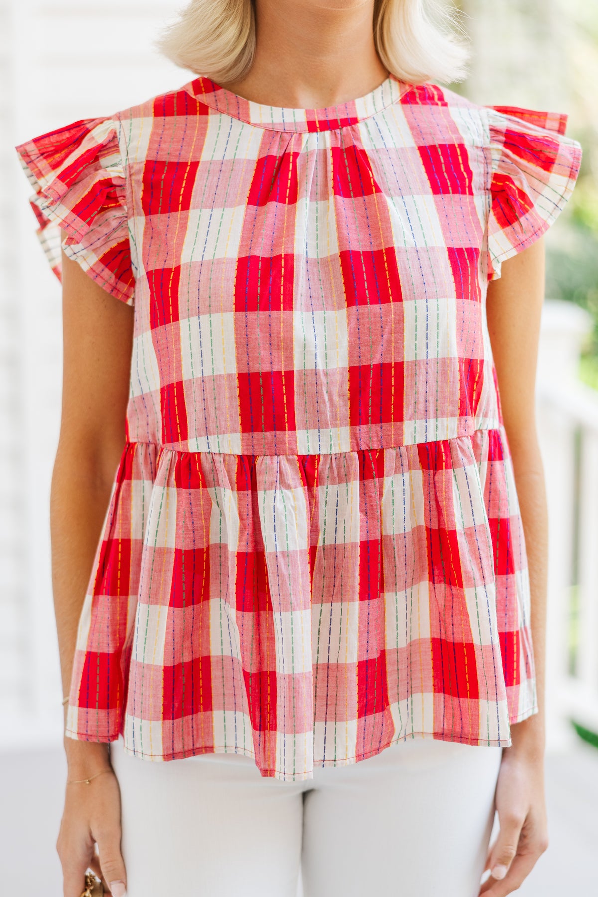 Focus On Fun Red Plaid Blouse – Shop the Mint
