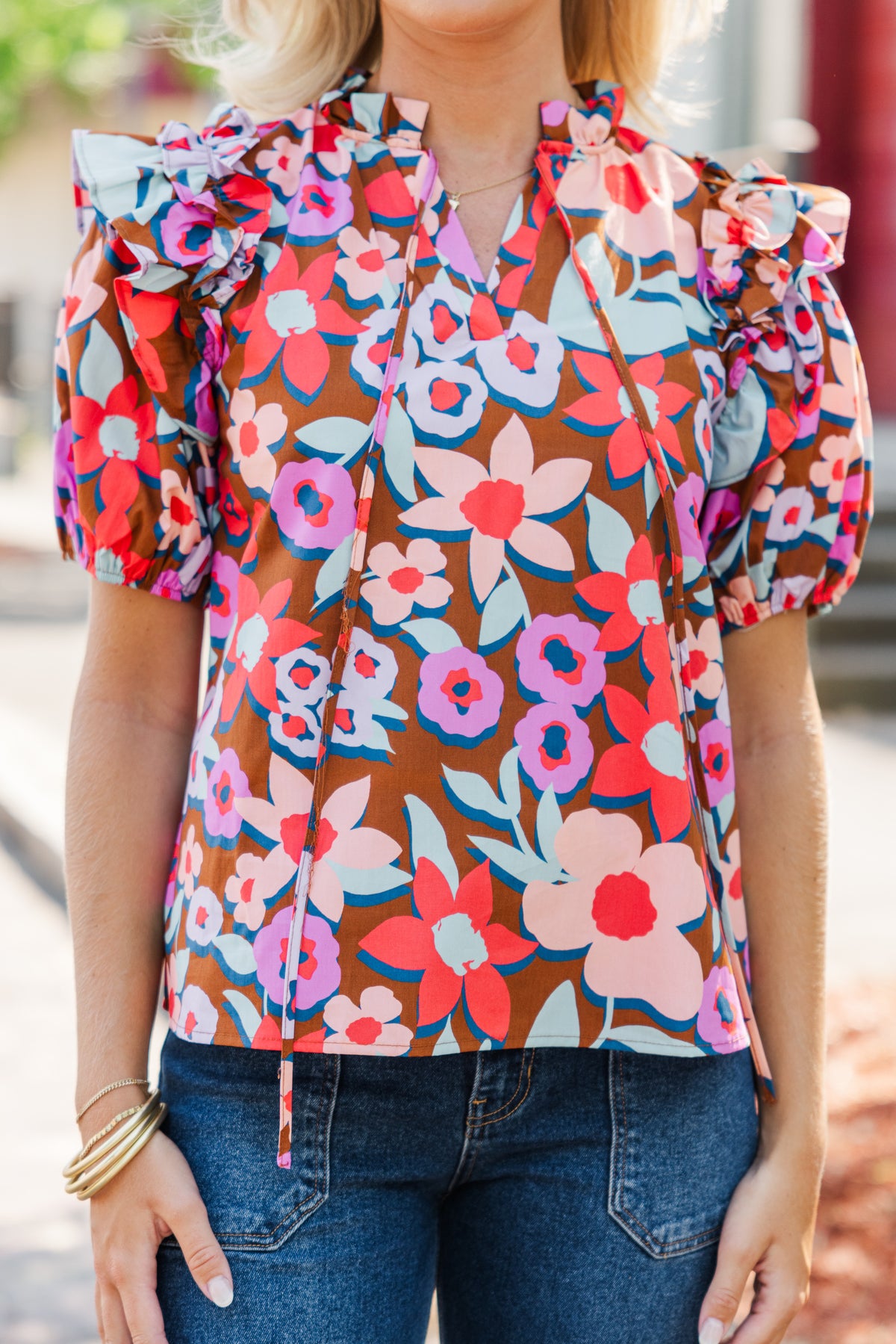 Make A Plan Brown Floral Blouse – Shop the Mint