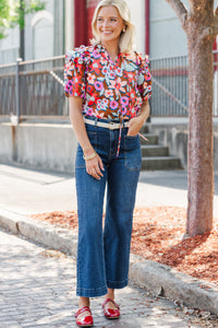 Make A Plan Brown Floral Blouse