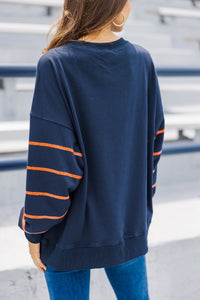 Lead The Way Navy Blue Tiger Pullover