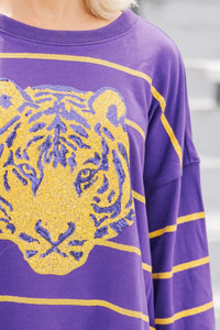 Lead The Way Purple Tiger Pullover