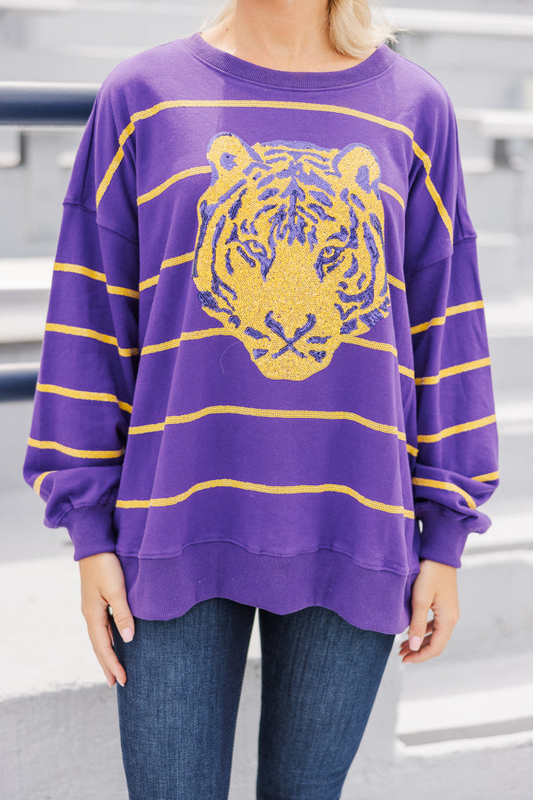 Lead The Way Purple Tiger Pullover