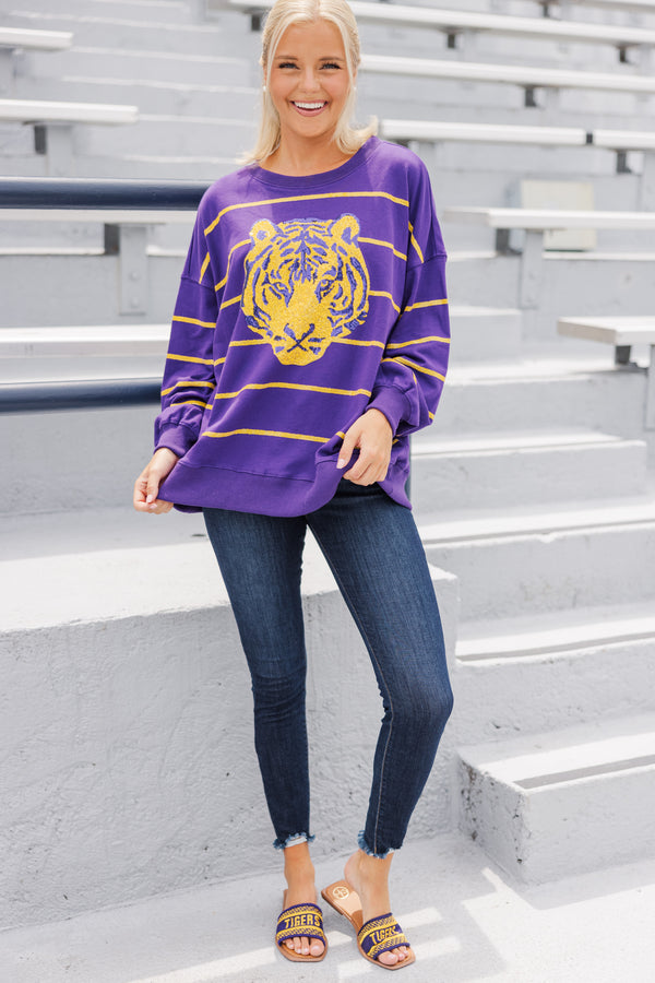 Lead The Way Purple Tiger Pullover