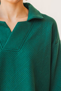 Make Your Day Forest Green Textured Top