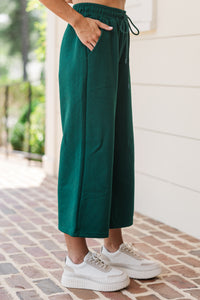 Make Your Day Emerald Green Textured Pants