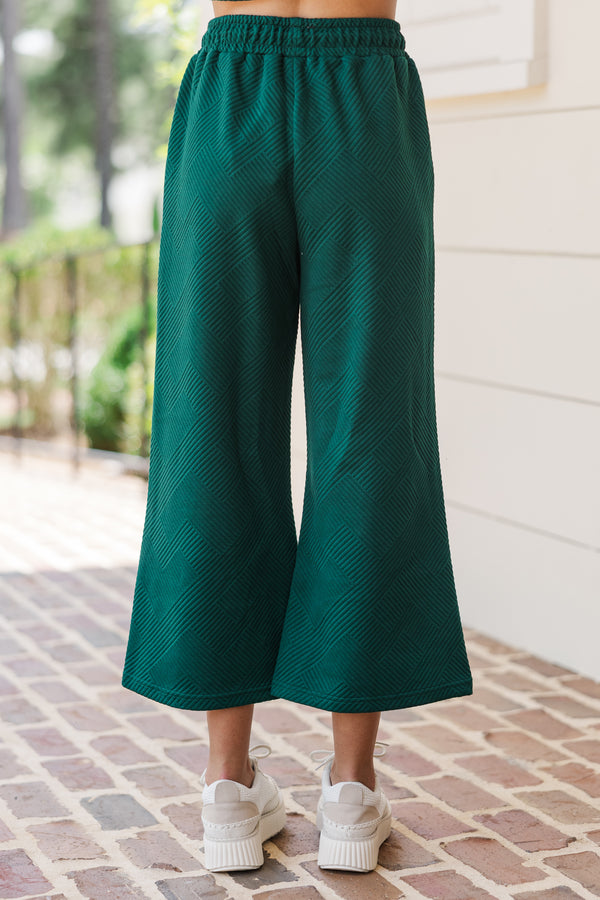 Make Your Day Emerald Green Textured Pants