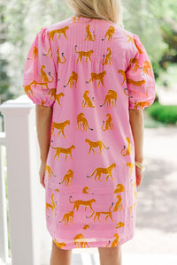 pink cheetah dress, preppy dresses, cute dresses for women