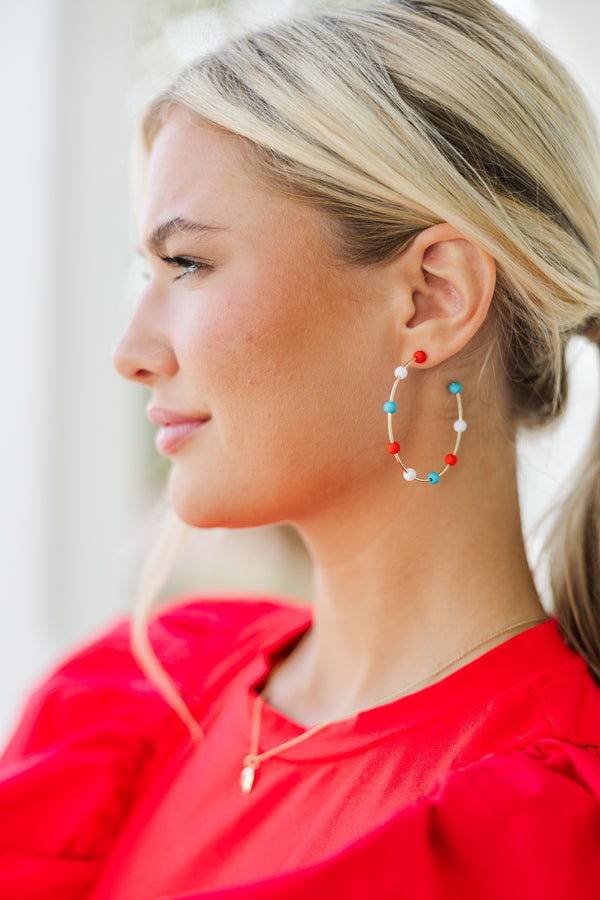 Peppy Fun Red White and Blue Multi Hoop Earrings – Shop the Mint