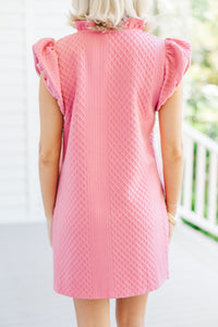 Something New Coral Pink Textured Dress