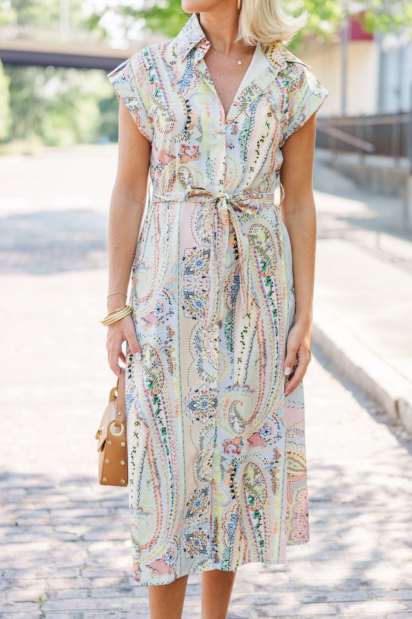 All You've Ever Wanted Green Paisley Midi Dress