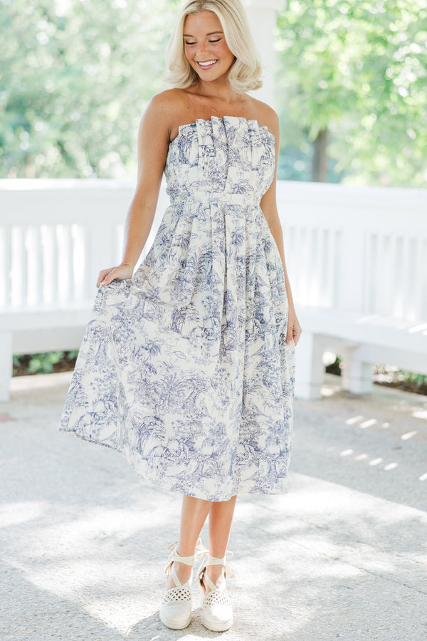 all midi dresses All-Over Print Long Sleeve Midi Dress