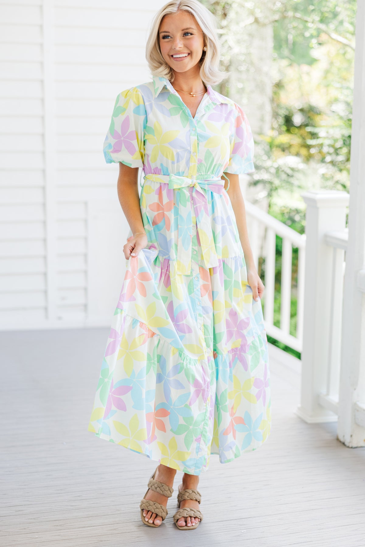 It's Your Love Cream White Pastel Floral Maxi Dress – Shop the Mint