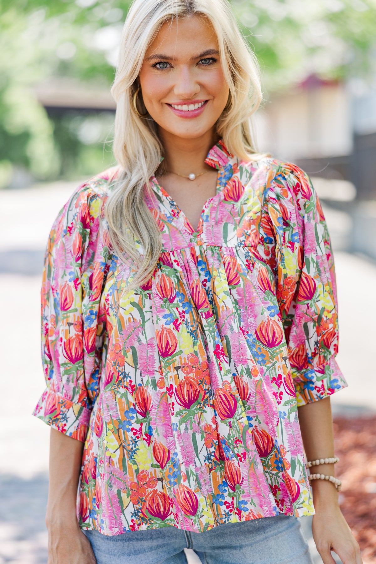 Grow This Way Pink Floral Blouse – Shop the Mint