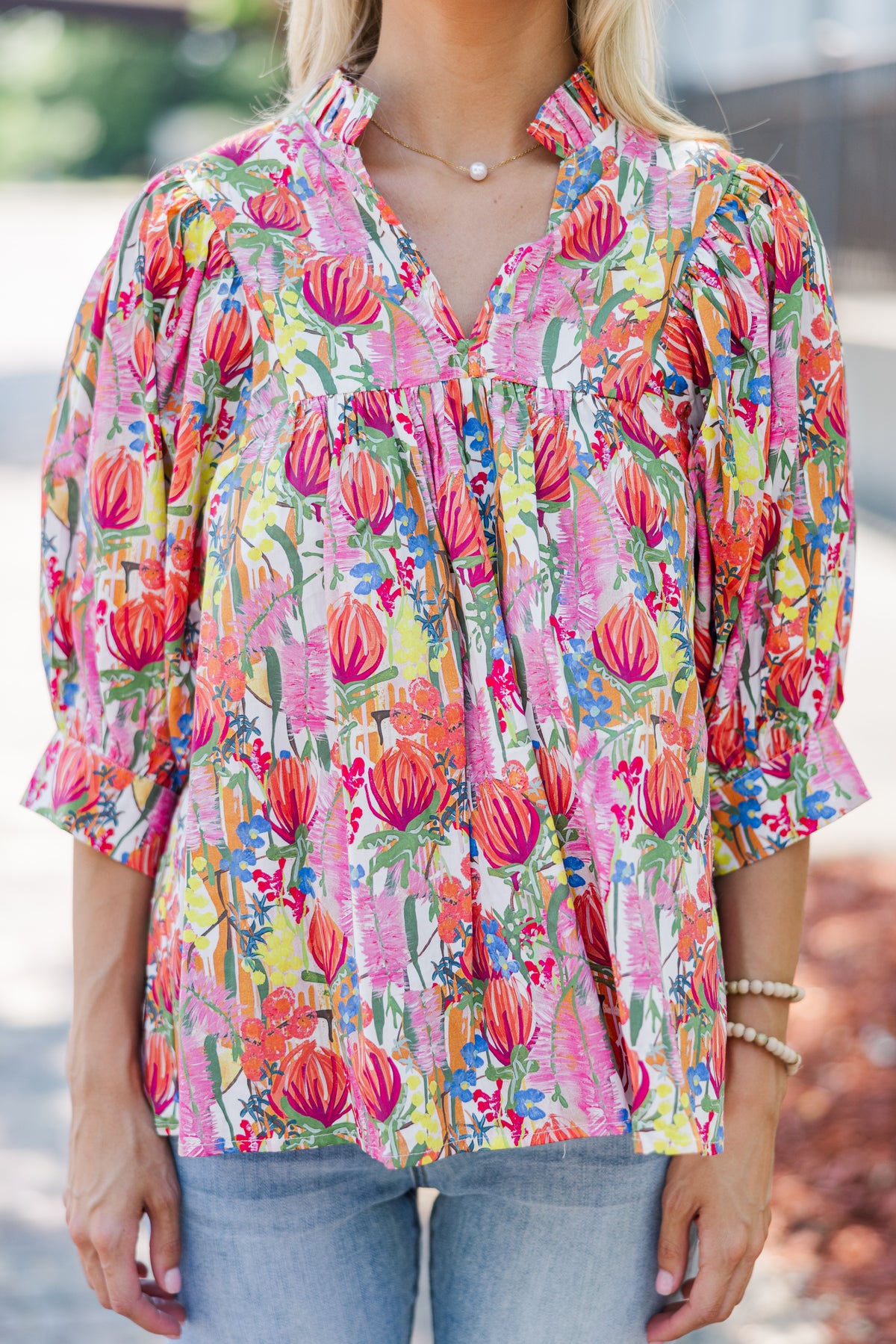 Romy Flower Blouse - Pink