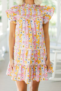 What You Know Pink Ditsy Floral Dress