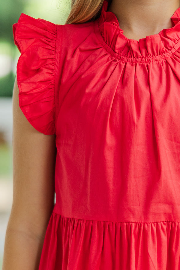 Girls: What Dreams Are Made Of Red Ruffled Dress