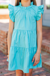 Girls: What Dreams Are Made Of Aqua Blue Ruffled Dress