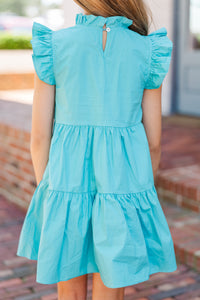 Girls: What Dreams Are Made Of Aqua Blue Ruffled Dress