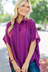 Think It Through Plum Purple Top