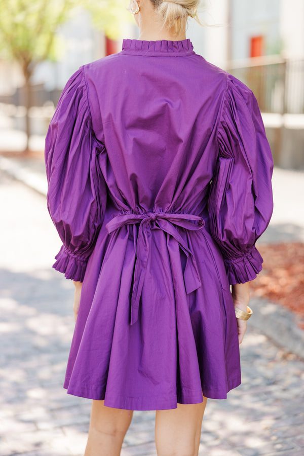 Under The Stars Plum Purple Tie Back Dress