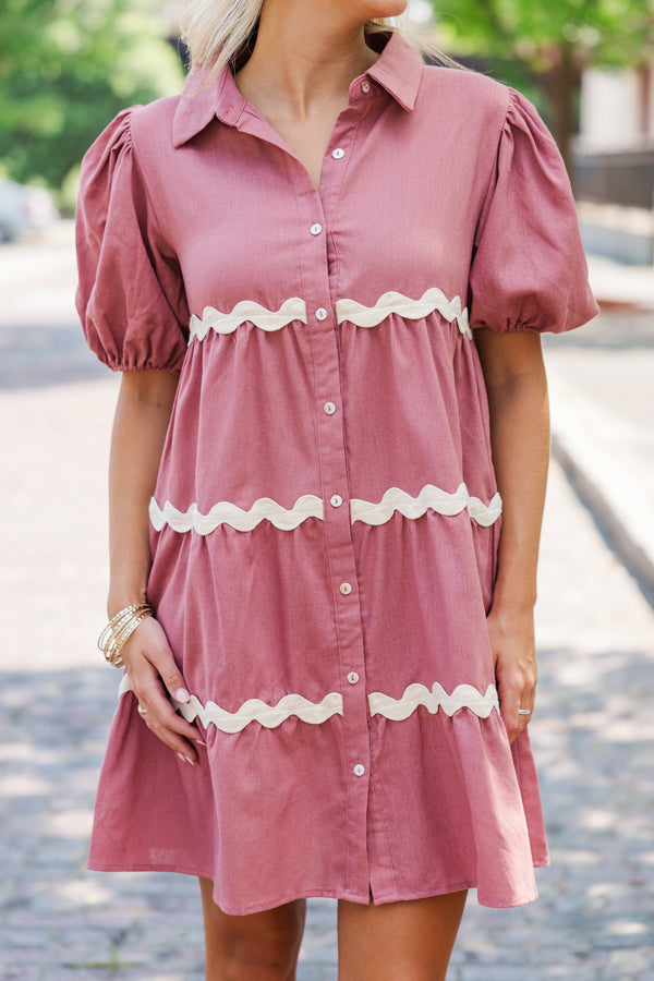 Living In Love Dusty Rose Pink Babydoll Dress