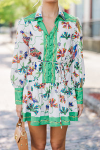 More Than Enough Green Floral Dress