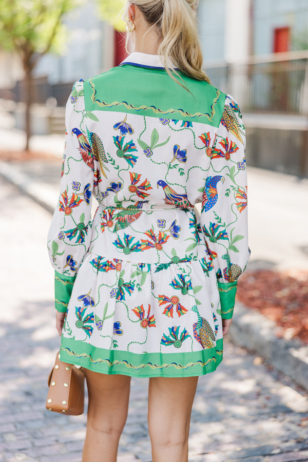 More Than Enough Green Floral Dress