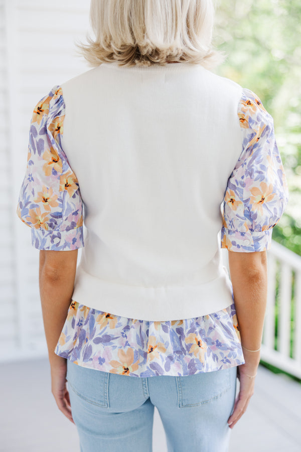 floral sleeve blouse, feminine blouses, boutique blouses